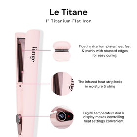 L'ANGE HAIR Le Titane Titanium Flat Iron side view showing curved edges