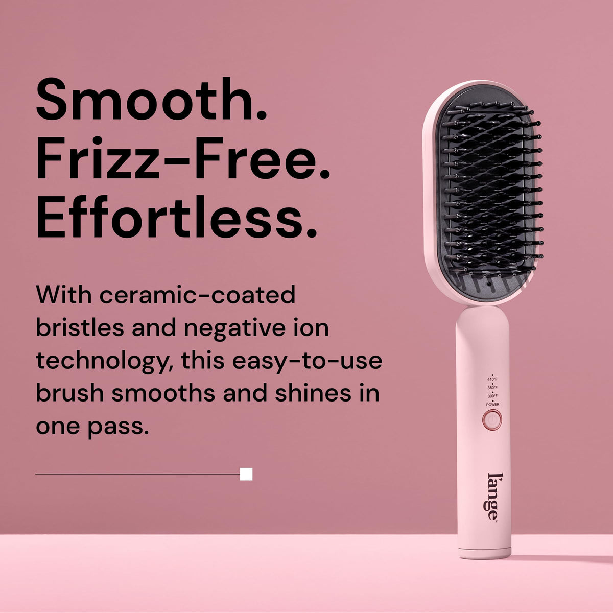 L'ANGE HAIR Mane Pass Straightening Hot Brush ceramic-coated bristles close-up