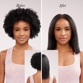 L'ANGE HAIR Mane Pass Straightening Hot Brush in lifestyle setting on vanity