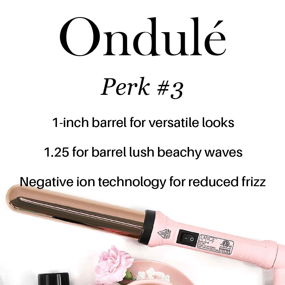 L'ANGE HAIR Ondulé Curling Wand in use creating beach waves