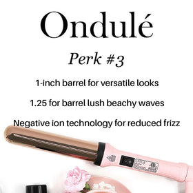L'ANGE HAIR Ondulé Curling Wand in use creating beach waves