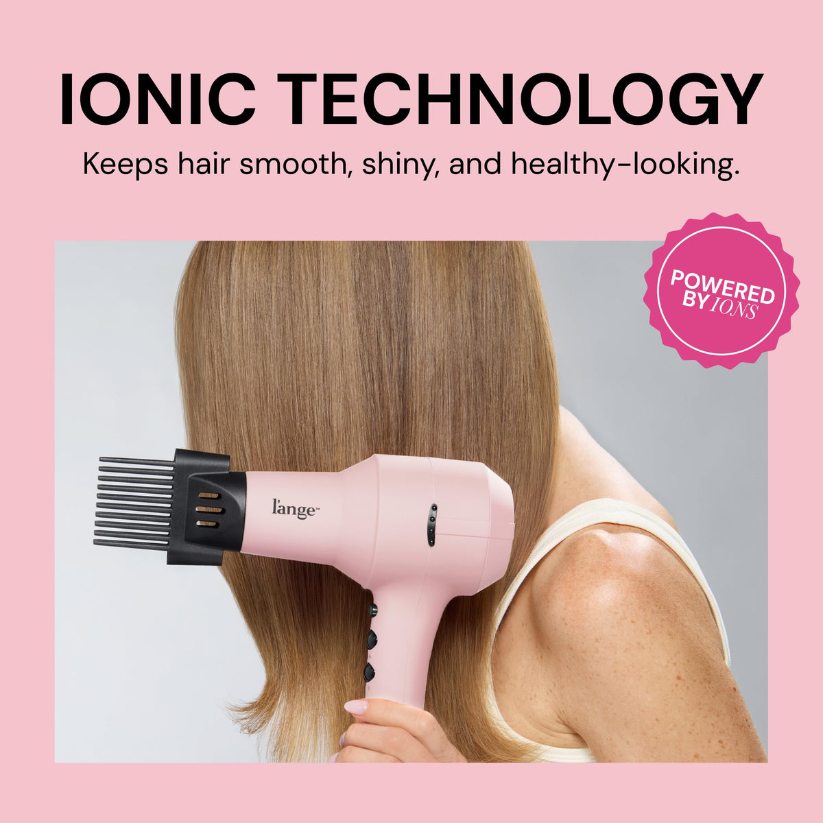 L'ANGE HAIR PowerStyle Turbo Ionic Hair Dryer in use styling hair