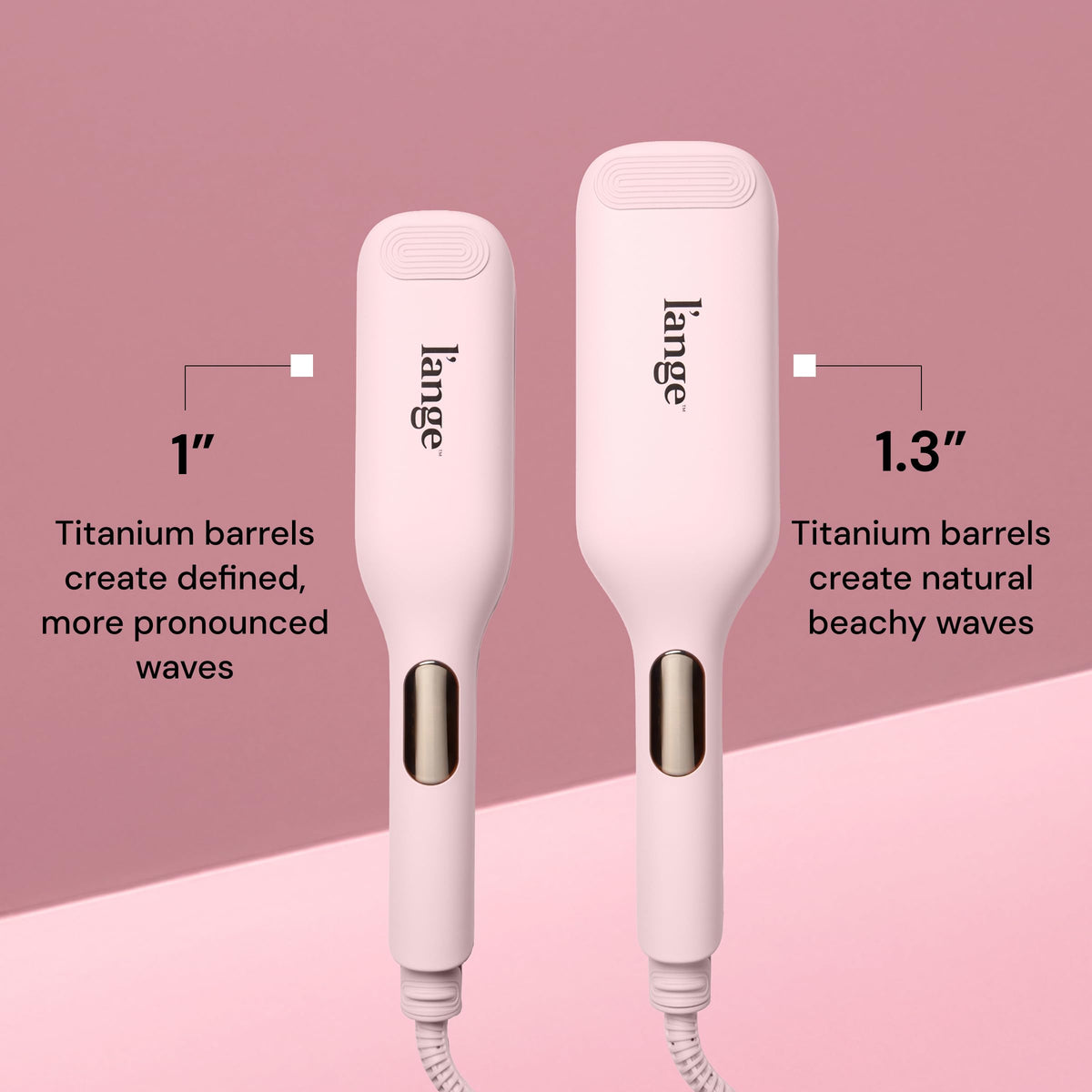 L'ANGE Hair SculptWaver Titanium Deep Wave Crimper in blush colour