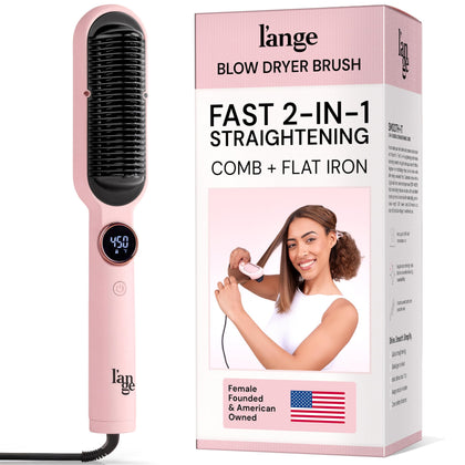 L'ANGE HAIR Smooth It 2-in-1 Hair Straightener Brush front view