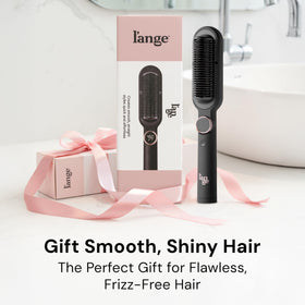 L'ANGE HAIR Smooth It 2-in-1 Hair Straightener Brush in use on hair