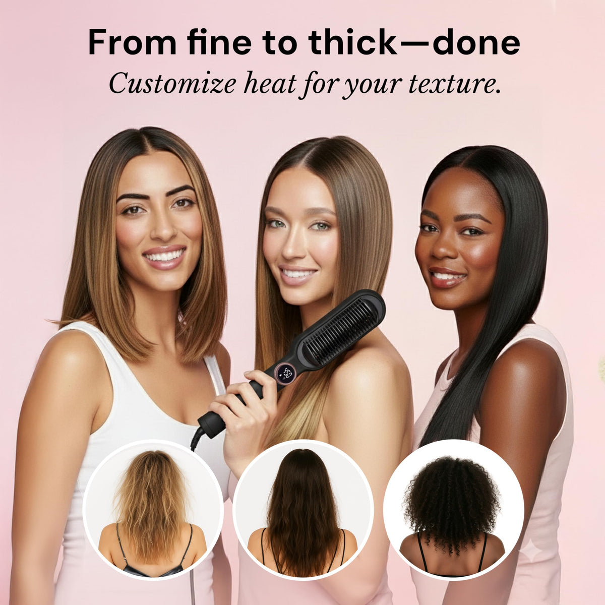 L'ANGE HAIR Smooth It 2-in-1 Hair Straightener Brush side view