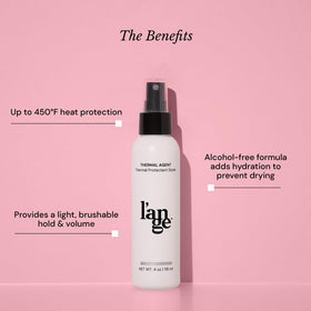 L'ANGE HAIR Thermal Agent Heat Protectant Spray back view with ingredients