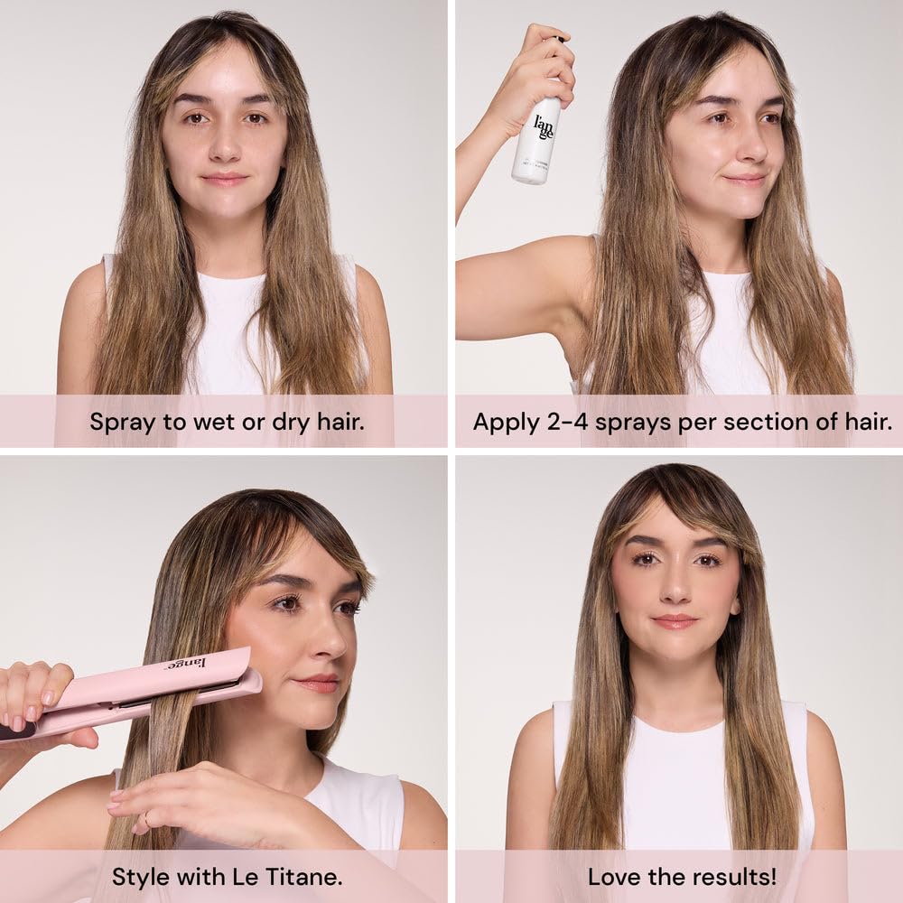 L'ANGE HAIR Thermal Agent Heat Protectant Spray in a lifestyle setting