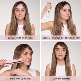 L'ANGE HAIR Thermal Agent Heat Protectant Spray in a lifestyle setting