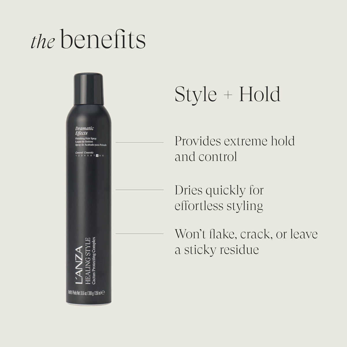 L’ANZA Hairspray with Cactus Flower Complex label