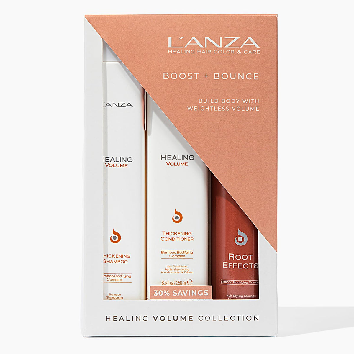 L'ANZA Healing Volume Trio Hair Kit packaging front view
