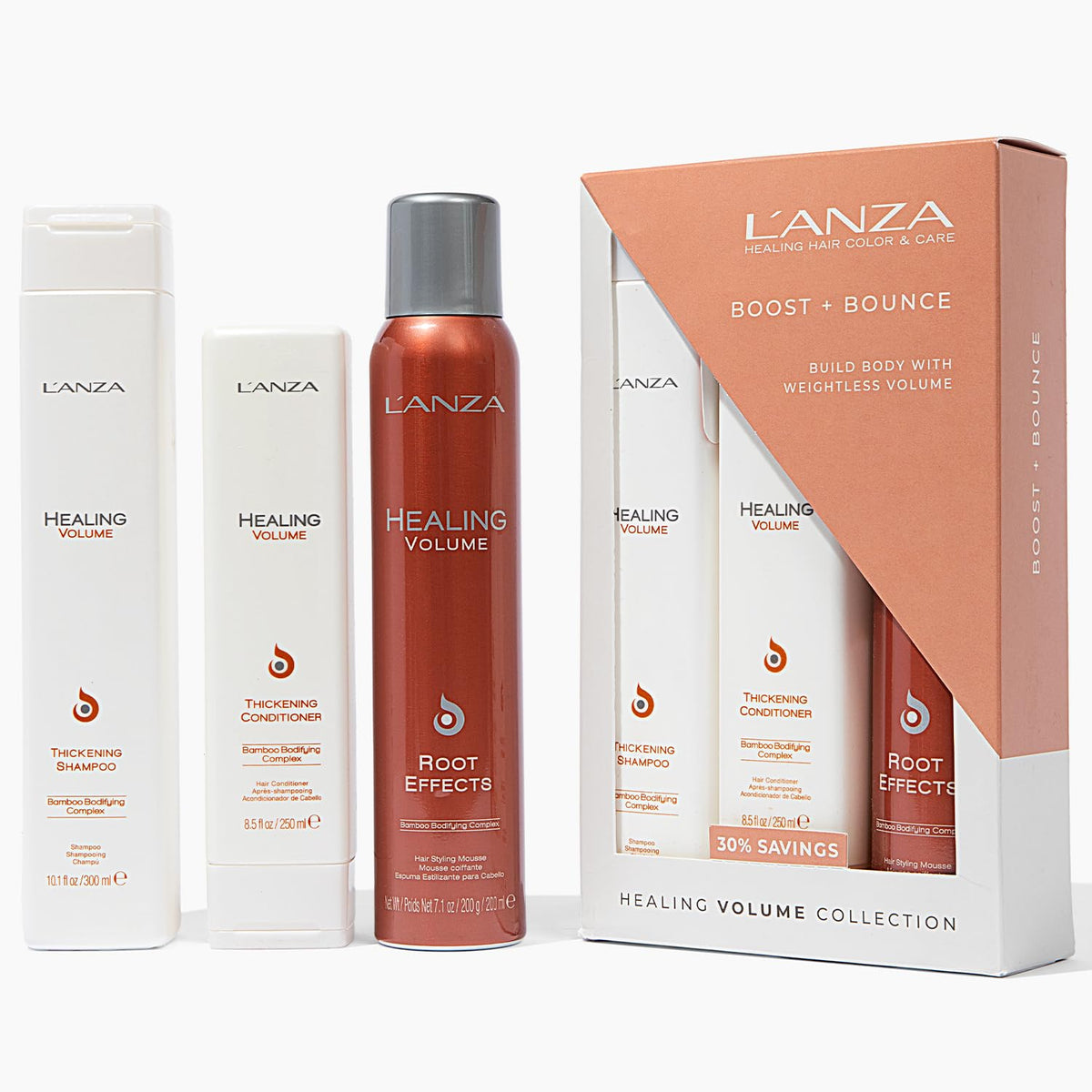 L'ANZA Thickening Conditioner 8.5 Fl Oz bottle side view
