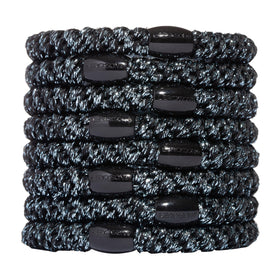 L. Erickson 8 pack ponytail holders in graphite and black tones