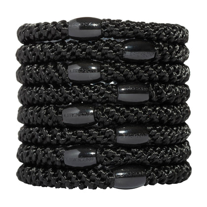 L. Erickson Grab & Go Ponytail Holders black set of eight front view