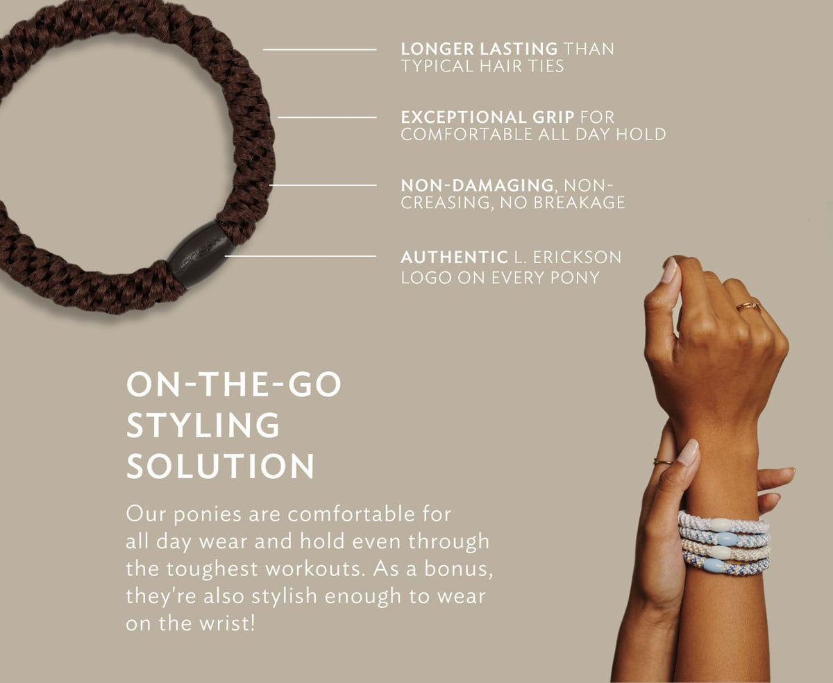 L. Erickson ponytail holders in a giftable package