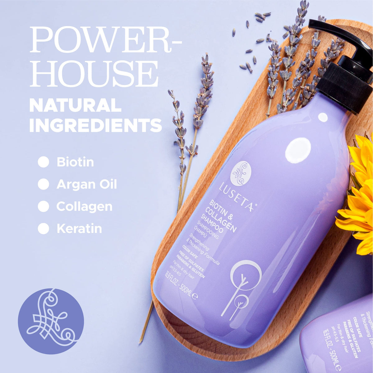 L LUSETA Biotin and Collagen Shampoo showing texture on hand