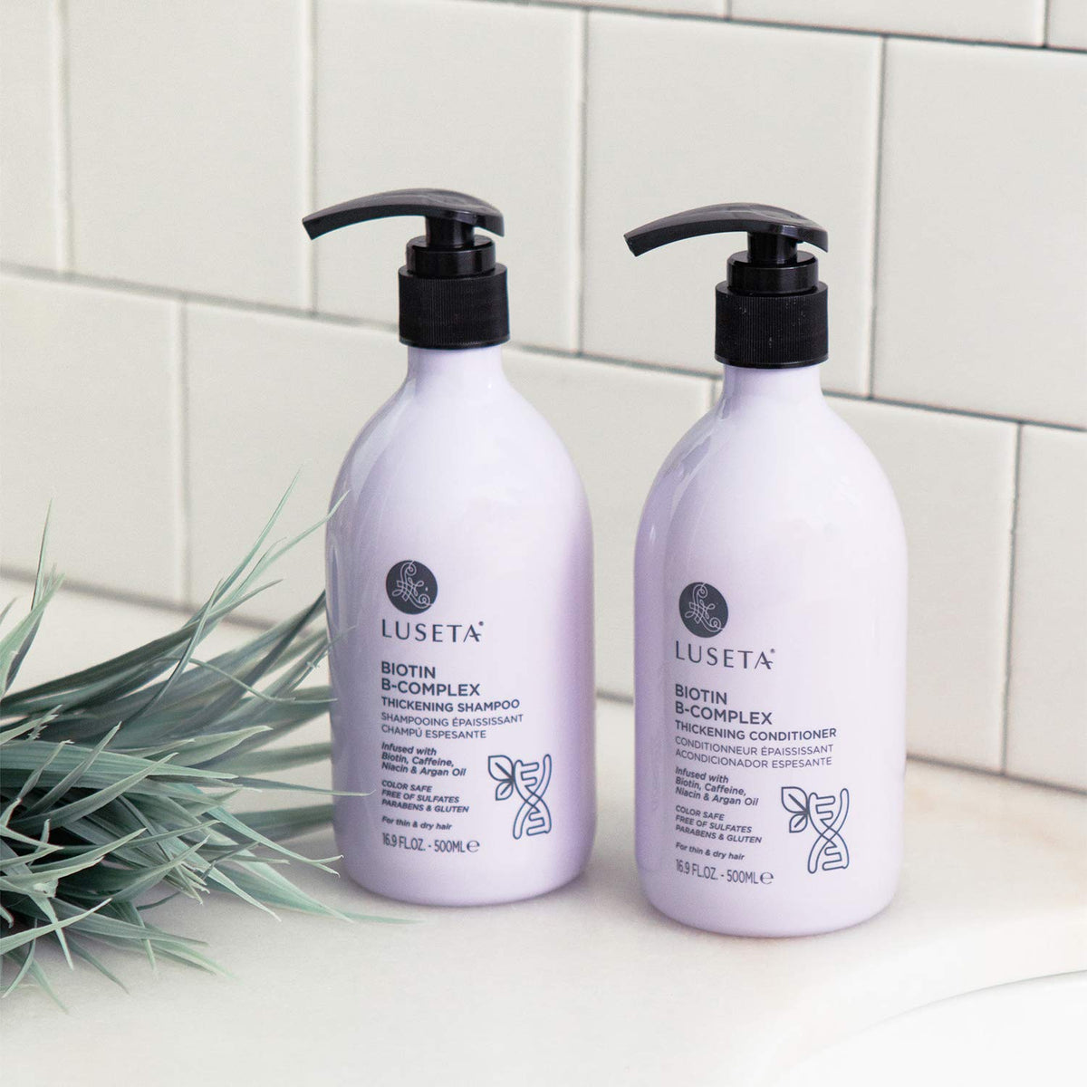 L LUSETA Biotin B-Complex Conditioner close-up of bottle