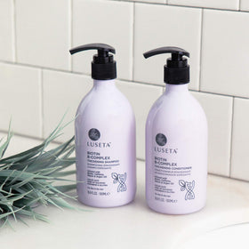 L LUSETA Biotin B-Complex Conditioner close-up of bottle