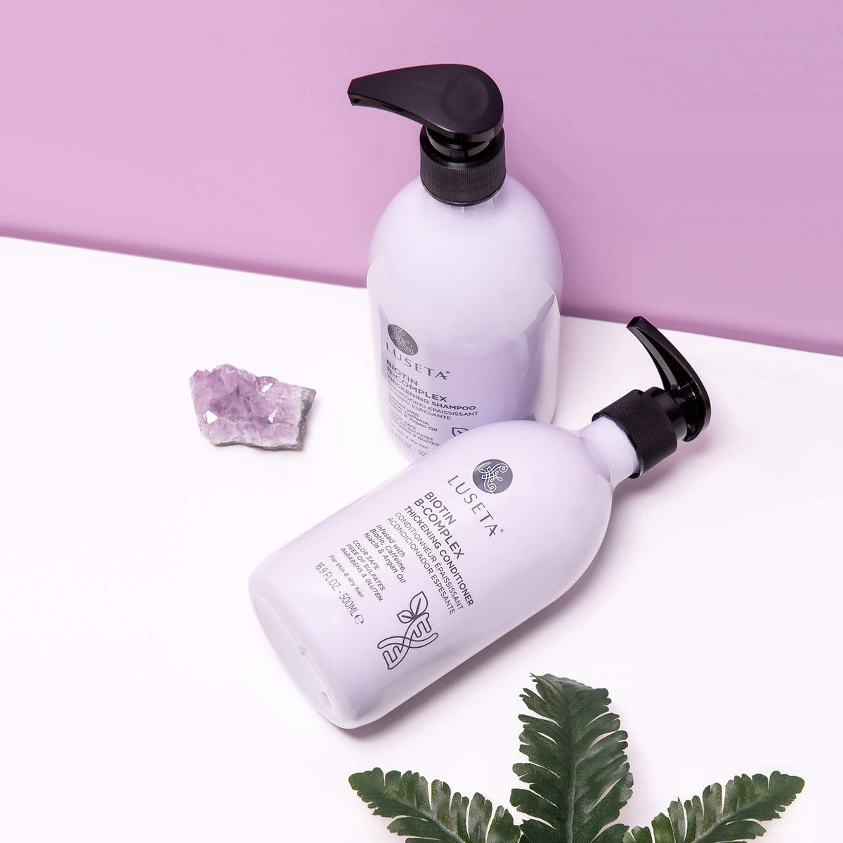 L LUSETA Biotin B-Complex Shampoo and Conditioner set packaging
