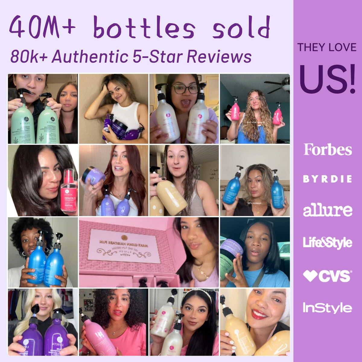 L LUSETA Biotin Collagen Shampoo lifestyle scene in bathroom