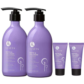 L LUSETA Biotin Shampoo and Conditioner Set full-size bottles front view