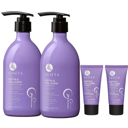 L LUSETA Biotin Shampoo and Conditioner Set full-size bottles front view