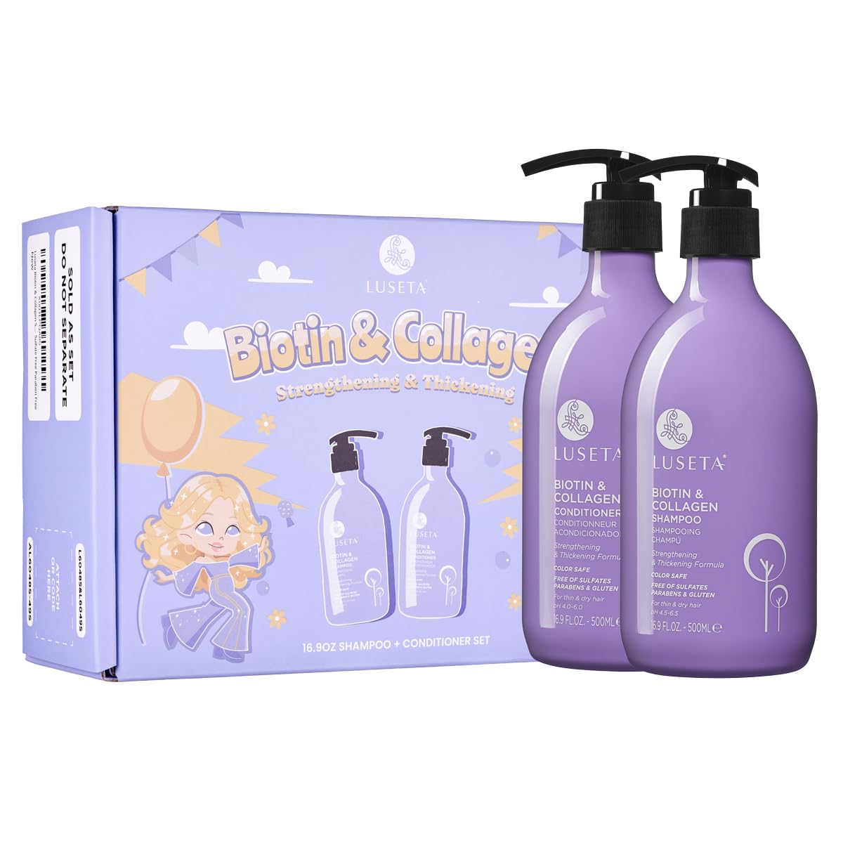 L LUSETA Biotin Shampoo front view bottle