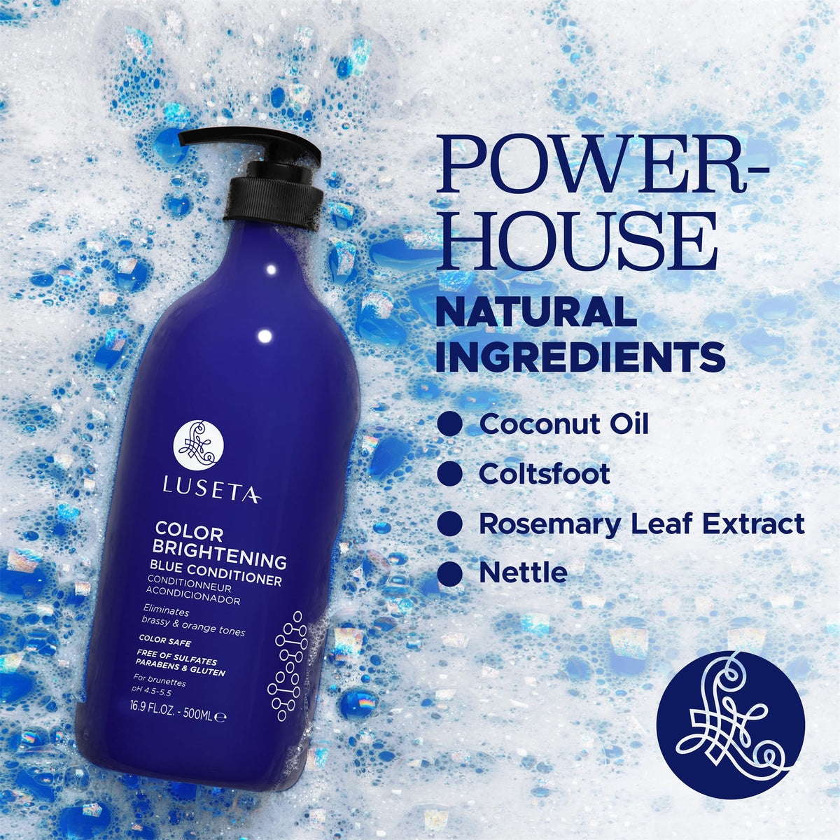 L LUSETA Blue Conditioner 16.9oz with product texture