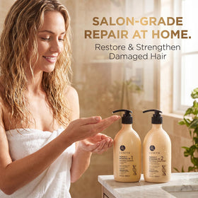 L LUSETA Bond Repair Conditioner application on hair