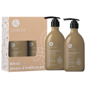 L LUSETA Castor Oil Shampoo and Conditioner Set packaging