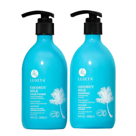 L LUSETA Coconut Oil Shampoo and Conditioner Set 16.9oz front view