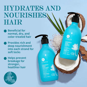 L LUSETA Coconut Oil Shampoo and Conditioner Set with coconut and avocado