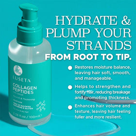 L LUSETA Collagen Peptides Hair Oil application on hair