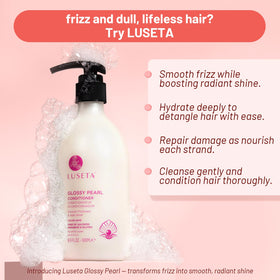 L LUSETA Glossing Pearl Shampoo bottle with label