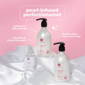 L LUSETA Glossy Pearl Hair Care Set conditioner bottle with glossy finish