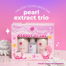 L LUSETA Glossy Pearl Hair Care Set shampoo bottle with pearl extract