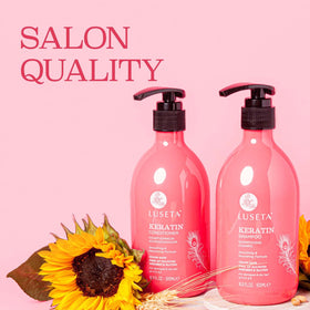L LUSETA Keratin Shampoo and Conditioner set side view