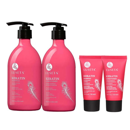 L LUSETA Keratin Shampoo bottle front view