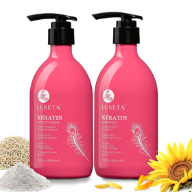L LUSETA Keratin Shampoo bottle front view