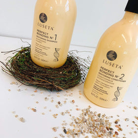 L LUSETA Perfect Bonding Conditioner close-up of bottle