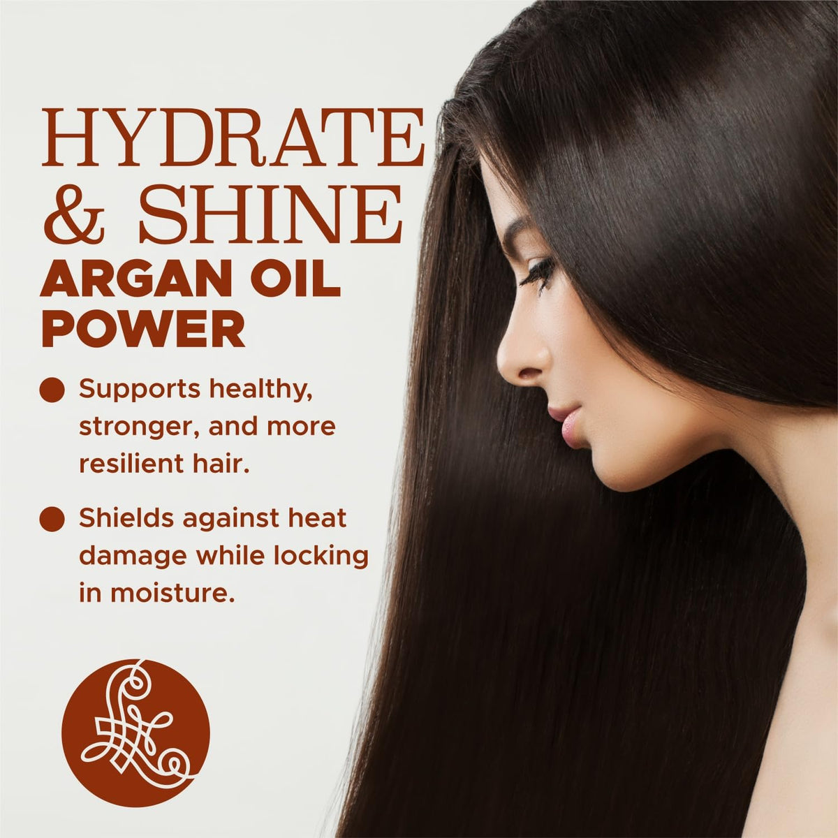 L LUSETA Pure Argan Oil Hair Serum close-up of the pump