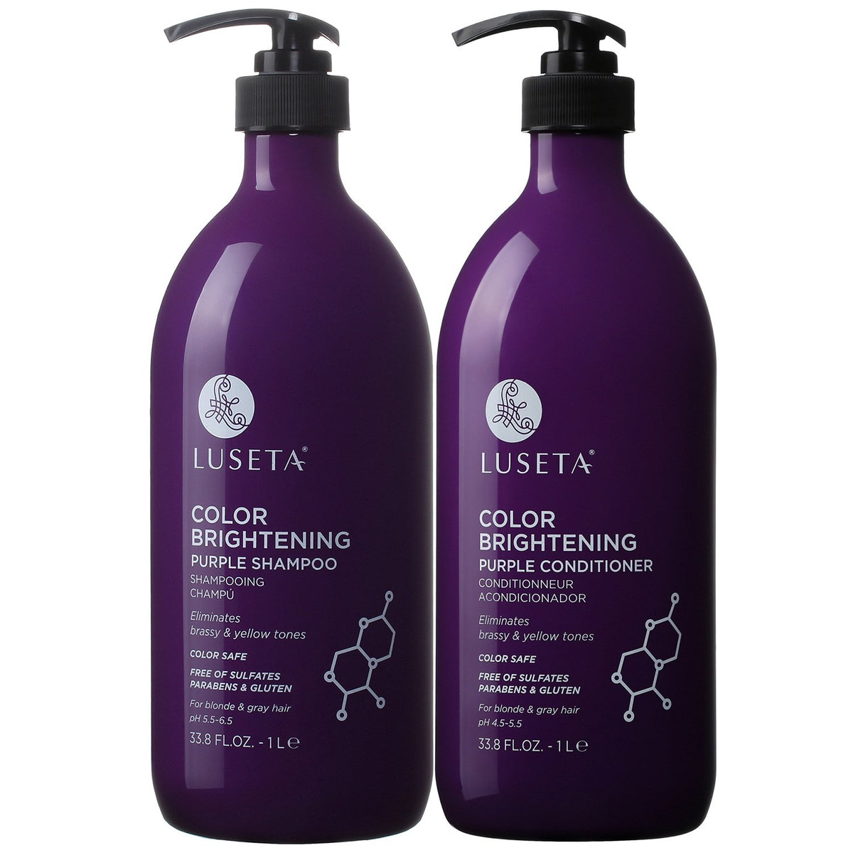 L LUSETA Purple Shampoo 33.8oz bottle front view