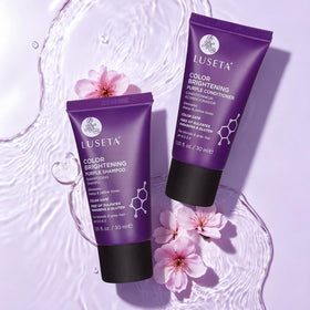 L LUSETA Purple Shampoo and Conditioner Mini Kit with travel accessories