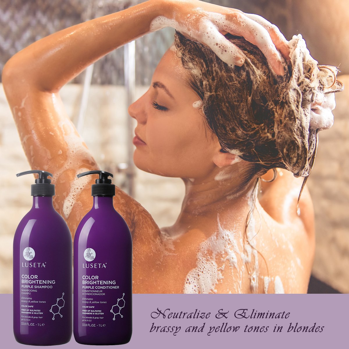 L LUSETA Purple Shampoo back label details