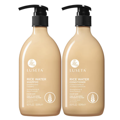 L LUSETA Rice Water Shampoo and Conditioner Set 16.9oz front view
