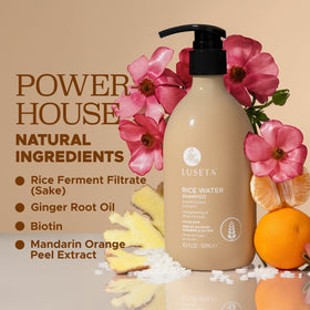 L LUSETA Rice Water Strengthening Shampoo 16.9oz with ginger root oil