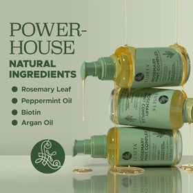 L LUSETA Rosemary Hair Growth Oil bottle with rosemary leaves