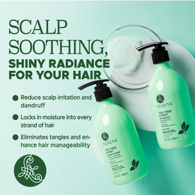 L LUSETA Tea Tree Mint Shampoo and Conditioner set side view