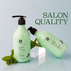 L LUSETA Tea Tree Mint Shampoo and Conditioner set with fresh herbs