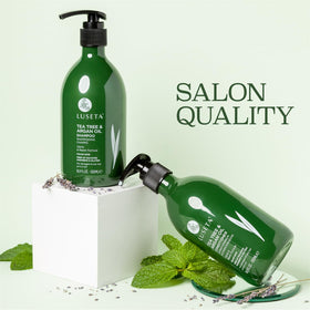 L LUSETA Tea Tree Oil Conditioner applied to hair